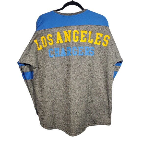NFL Team Los Angeles Chargers French Terry Sweatshirt Top Varsity Sporty Marled - Picture 4 of 7